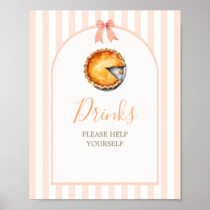 Little Cutie Pie Sinaasappel Gingham Drinken Poster