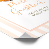 Little Cutie Pie Sinaasappel Gingham Foto Gastboek Poster (Hoek)