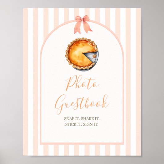 Little Cutie Pie Sinaasappel Gingham Foto Gastboek Poster (Voorkant)