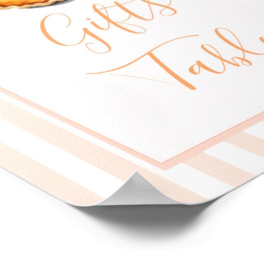 Little Cutie Pie Sinaasappel Gingham Gifts Tafelte Poster (Hoek)