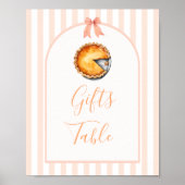 Little Cutie Pie Sinaasappel Gingham Gifts Tafelte Poster (Voorkant)