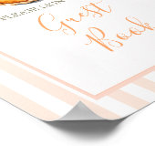 Little Cutie Pie Sinaasappel Gingham Guest Book Poster (Hoek)