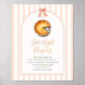 Little Cutie Pie Sinaasappel Gingham Late Night Lu Poster (Voorkant)