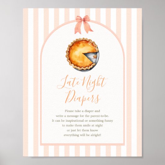 Little Cutie Pie Sinaasappel Gingham Late Night Lu Poster (Voorkant)