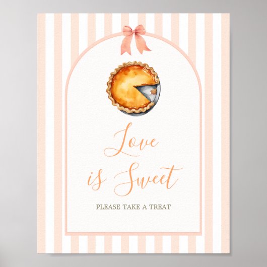 Little Cutie Pie Sinaasappel Gingham Love is Sweet Poster (Voorkant)