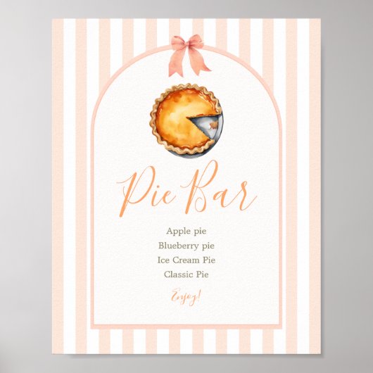 Little Cutie Pie Sinaasappel Gingham Pie Bar Teken Poster (Voorkant)