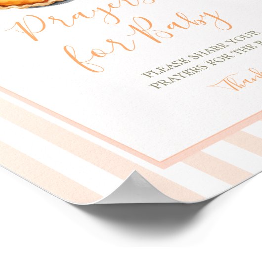 Little Cutie Pie Sinaasappel Gingham Prayers voor  Poster (Hoek)