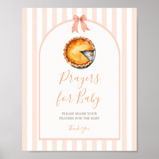 Little Cutie Pie Sinaasappel Gingham Prayers voor  Poster (Voorkant)
