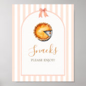 Little Cutie Pie Sinaasappel Gingham Snacks Poster (Voorkant)