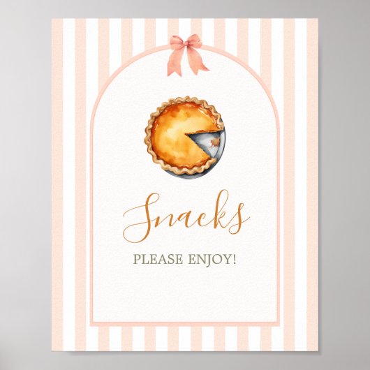 Little Cutie Pie Sinaasappel Gingham Snacks Poster (Voorkant)