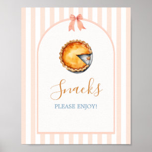 Little Cutie Pie Sinaasappel Gingham Snacks Poster