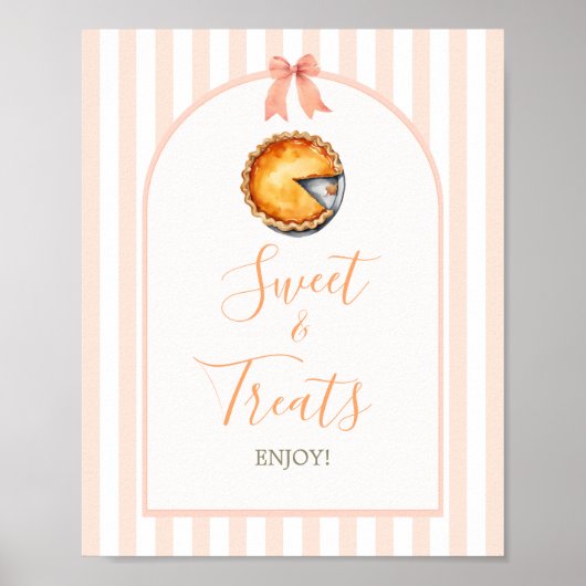 Little Cutie Pie Sinaasappel Gingham Sweet Treats  Poster (Voorkant)