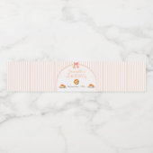 Little Cutie Pie Sinaasappel Gingham Waterfles Waterfles Etiket (Enkel label)