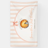 Little Cutie Pie Sinaasappel Gingham Welkom Groot Spandoek (Verticaal)