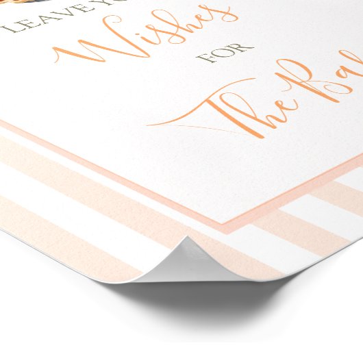 Little Cutie Pie Sinaasappel Gingham Wensen voor B Poster (Hoek)