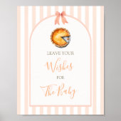 Little Cutie Pie Sinaasappel Gingham Wensen voor B Poster (Voorkant)