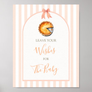 Little Cutie Pie Sinaasappel Gingham Wensen voor B Poster