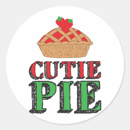 Little Cutie Pie Sweet Stuff Strawberry Cutiepies Ronde Sticker (Voorkant)