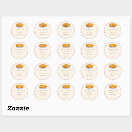 Little Cutie Pie Thanksgiving Baby shower Bedankt Ronde Sticker (Vel)