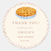 Little Cutie Pie Thanksgiving Baby shower Bedankt Ronde Sticker (Voorkant)