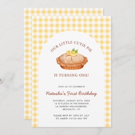 Little Cutie Pie Thanksgiving Herfst eerste verjaa Kaart (Voorkant / Achterkant)