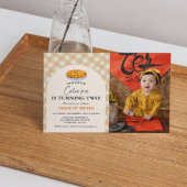 Little Cutie Pie Thanksgiving Plaid 2e Verjaardag Kaart