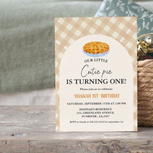 Little Cutie Pie Thanksgiving Wit 1e Verjaardag Kaart