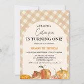 Little Cutie Pie Thanksgiving Wit 1e Verjaardag Kaart (Voorkant)