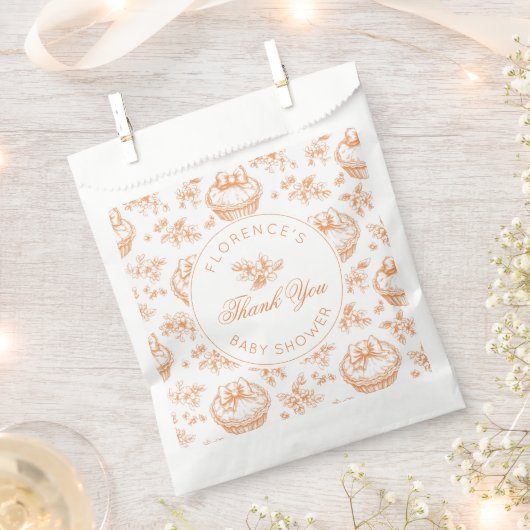 Little Cutie Pie Toile baby shower baby shower Bedankzakje (Geknipt)