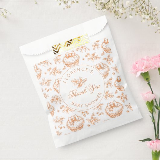 Little Cutie Pie Toile baby shower baby shower Bedankzakje (Gezegeld)