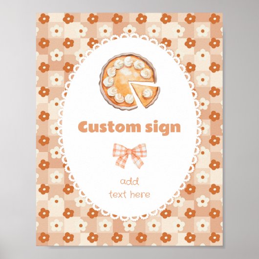 Little Cutie pie Verjaardag bewerkbaar Aangepast Poster (Voorkant)