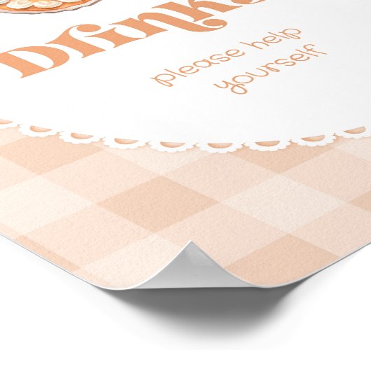 Little Cutie pie Verjaardag Drinken tafel Poster (Hoek)