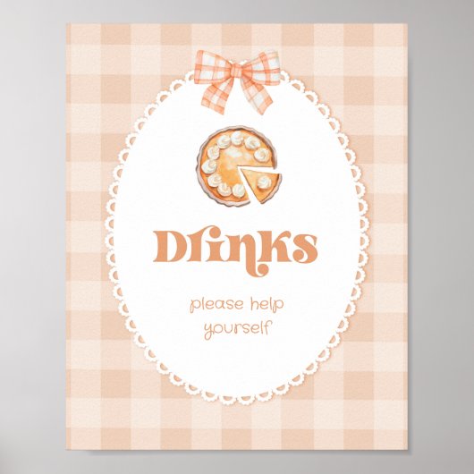 Little Cutie pie Verjaardag Drinken tafel Poster (Voorkant)