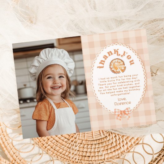 Little Cutie Pie Verjaardag Foto Dank u kaart