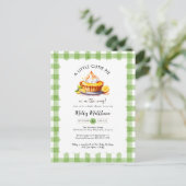 Little Cutie Pie Waterverf Gingham Baby shower Briefkaart (Staand voorkant)