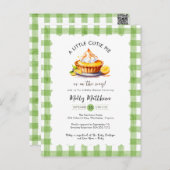 Little Cutie Pie Waterverf Gingham Baby shower Briefkaart (Voorkant / Achterkant)