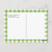 Little Cutie Pie Waterverf Gingham Baby shower Briefkaart (Achterkant)