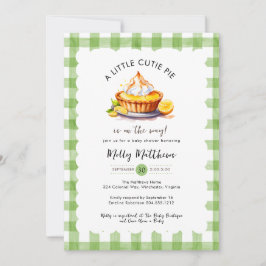 Little Cutie Pie Waterverf Gingham Baby shower Kaart