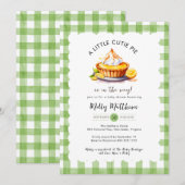 Little Cutie Pie Waterverf Gingham Baby shower Kaart (Voorkant / Achterkant)