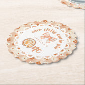 Little Cutie Pie wordt een 1e verjaardag Kartonnen Onderzetters (Gekanteld)