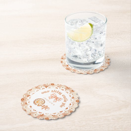 Little Cutie Pie wordt een 1e verjaardag Kartonnen Onderzetters (Insitu)