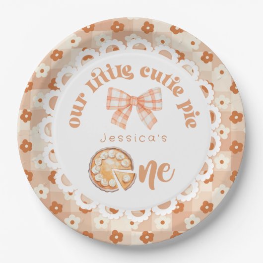 Little Cutie Pie wordt een 1e verjaardag Papieren Bordje (Voorkant)