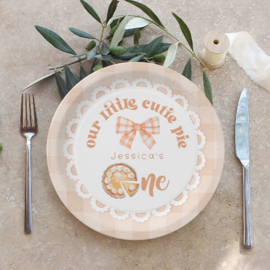 Little Cutie Pie wordt een 1e verjaardag Papieren Bordje