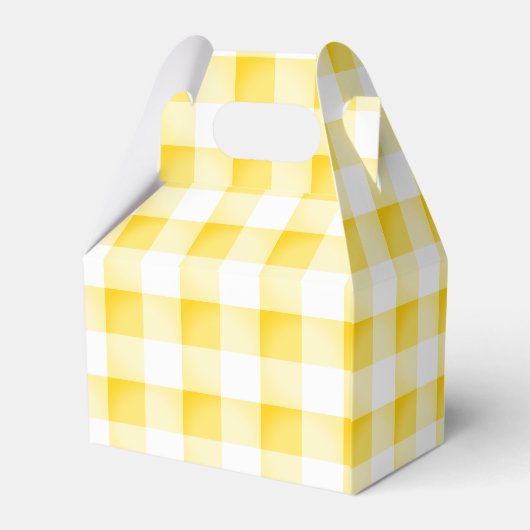 Little Cutie Pie Yellow Gingham geruite Baby showe Bedankdoosjes (Achterkant)