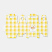 Little Cutie Pie Yellow Gingham geruite Baby showe Bedankdoosjes (Uitgevouwen)