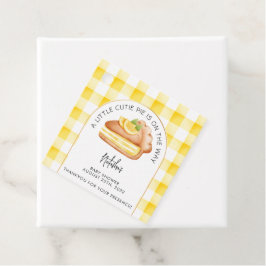 Little Cutie Pie Yellow Gingham geruite Baby showe Bedankjes Labels