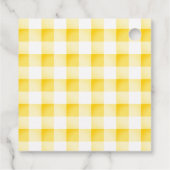 Little Cutie Pie Yellow Gingham geruite Baby showe Bedankjes Labels (Achterkant)