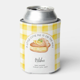 Little Cutie Pie Yellow Gingham geruite Baby showe Blikjeskoeler