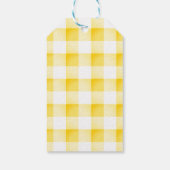 Little Cutie Pie Yellow Gingham geruite Baby showe Cadeaulabel (Achterkant)