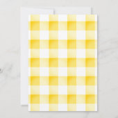 Little Cutie Pie Yellow Gingham geruite Baby showe Kaart (Achterkant)